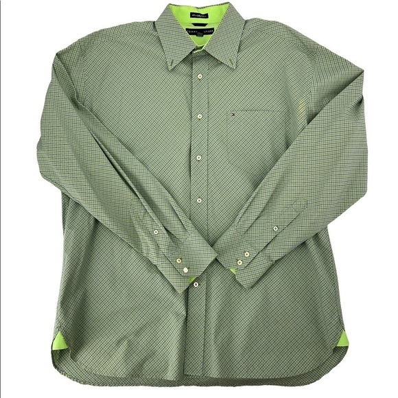 Tommy Hilfiger Long sleeve Button down shirt XL Green - Picture 1 of 7